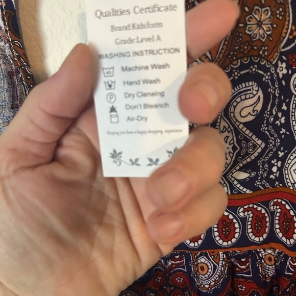 NWT KidsForm Bohemian Patterned Paisley Dress Large - Picture 7 of 12